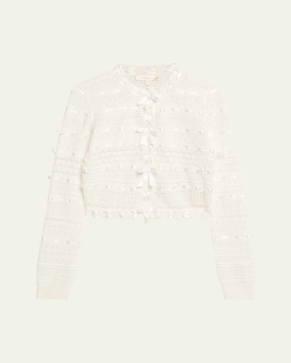 Roselline Cotton Ribbon Cardigan